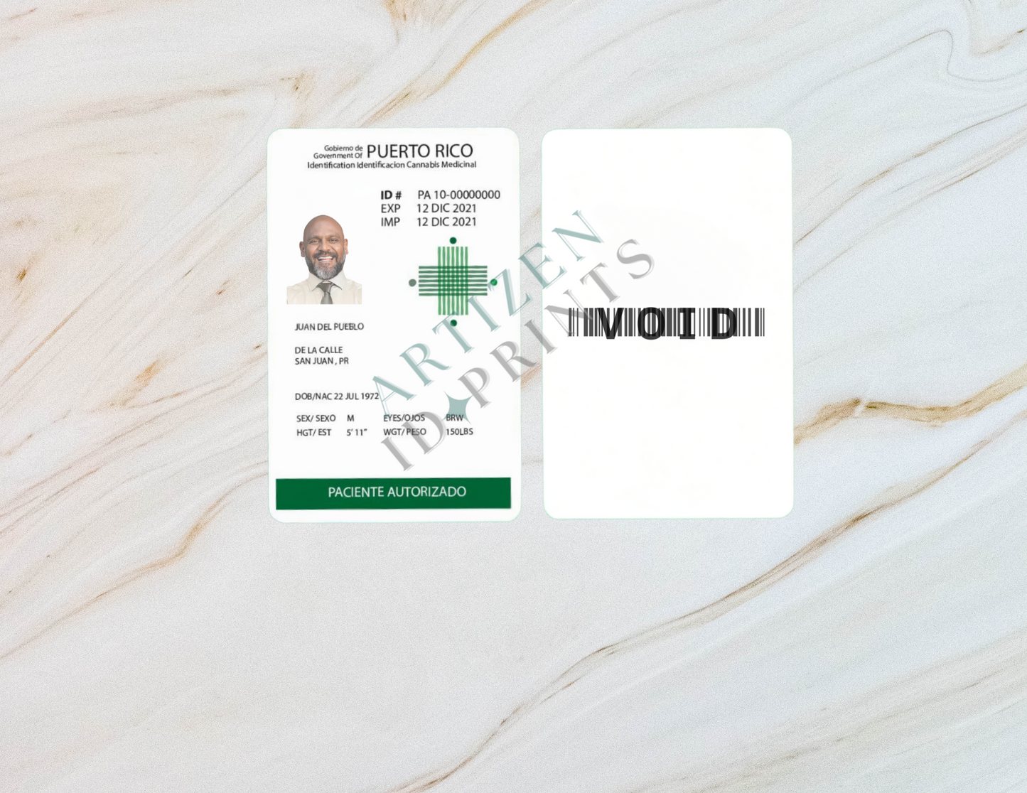Your Cannabis Voucher on a Card - PVC card printed on Both Sides