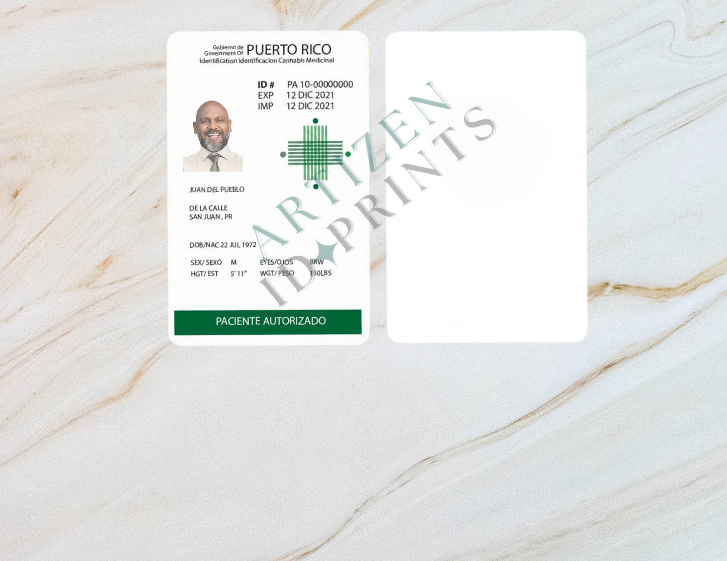 Print your Cannabis ID Voucher on a PVC Card (Printing on 1-Side)