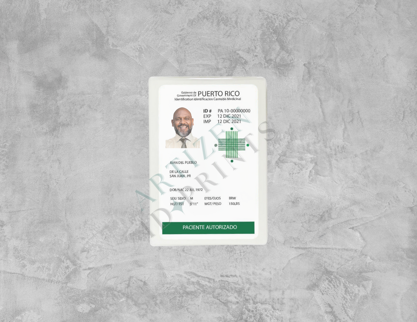 Print your Cannabis ID Voucher on a Laminated Card (Front-side only)